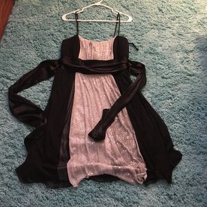 Black and silver sequence dress